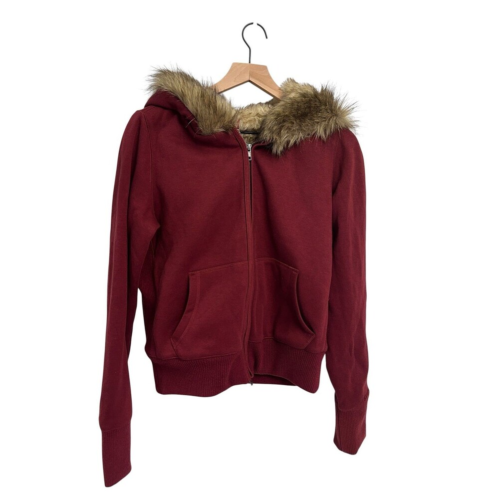 Skims Women’s Size large Fleece Faux Fur Lined Full Zip Sweatshirt hoodie